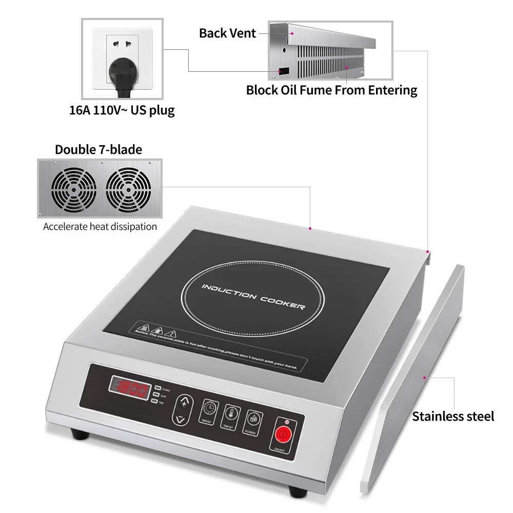 Induction Cooker Commercial - Fornello a Induzione da Banco Leconchef,