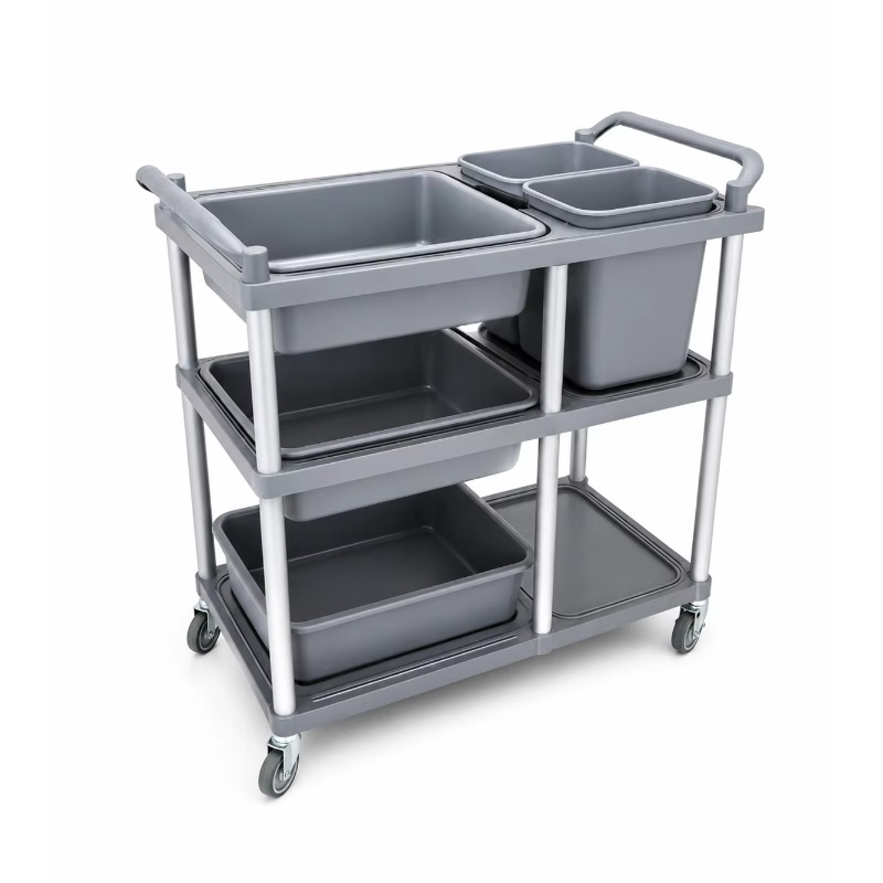 Commercial Kitchen Cleaning Services - Carrello Mobile a 3 Ripiani per