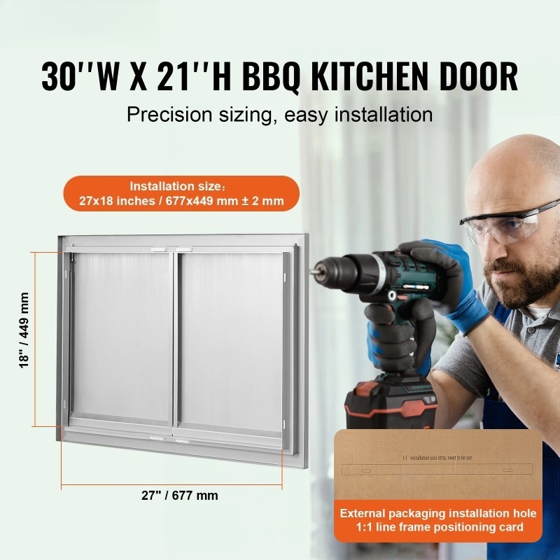 Porta di Accesso BBQ in Acciai - Commercial Kitchen Wall Panel recensione e prezzo